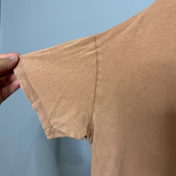 AERIE tan scoop neck oversized short sleeve tee size S - Picture 2 of 6